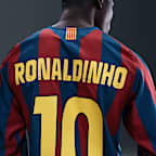 Ronaldinho FC Barcelona 2005/06 Reissue Men's Nike Soccer Replica Long-Sleeve Jersey