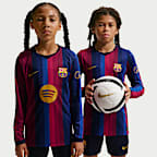 FC Barcelona 2026/27 Stadium Home Nike Dri-FIT Replika-Longsleeve-Fußballtrikot (ältere Kinder)