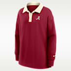 Polo de manga larga Nike Dri-FIT oversized para mujer Alabama Academic