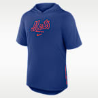 New York Mets Arched Wordmark Men's Nike Dri-FIT MLB Hooded T-Shirt