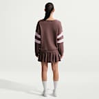 ナイキ スポーツウェア クラブ フリース ウィメンズ オーバーサイズド Vネック スウェットシャツ