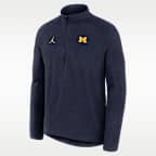 Michigan Stride Men's Jordan Brand Dri-FIT College 1/2-Zip Long-Sleeve Top