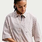 Playera a rayas oversized para mujer Nike Sportswear Chill Poplin