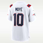 Jersey Nike de la NFL Game para hombre Drake Maye New England Patriots