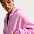 Nike Studio Fleece Medium Weight Women's Oversized Full-Zip Cropped Hoodie