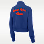 New York Mets Phoenix Women's Nike MLB Cropped 1/4-Zip Crew