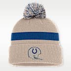 Indianapolis Colts Rewind Peak Men's Nike NFL Cuffed Pom Beanie