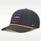 LSU Legacy Letter Rise Men's Nike Dri-FIT College A-Frame Adjustable Hat