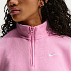 Nike Sportswear Studio Fleece Big Kids' (Girls') Oversized 1/4-Zip Top