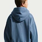 Sudadera con gorro de tejido Fleece de cierre completo para niños talla grande Nike Sportswear Solo Swoosh