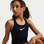 Traje de baño con piernas y espalda deportiva para niña talla grande Nike Swim HydraStrong