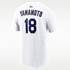 Yoshinobu Yamamoto Los Angeles Dodgers 2025 World Series Champion Gold Series Men's Nike MLB T-Shirt