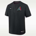 Arizona Diamondbacks Authentic Collection Men's Nike Dri-FIT MLB 1/4-Zip Short-Sleeve Windshirt