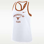 Camiseta de tirantes universitaria Nike con espalda deportiva para mujer Texas Uni Name
