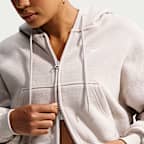 Sudadera con gorro cropped oversized de cierre completo para mujer Nike Studio Fleece Medium Weight