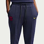 FC Barcelona Tech Fleece Nike Sportswear Football-joggers med mellemhøj talje til kvinder
