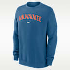 Milwaukee Brewers 2-Hit Men's Nike MLB Pullover Crew