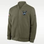Detroit Lions Salute to Service Sideline Men's Nike NFL Full-Zip Bomber Jacket