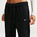 Damskie spodnie ze średnim stanem i mankietami Nike Studio Fleece Medium Weight