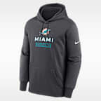 Sudadera con gorro sin cierre Nike Therma de la NFL para hombre Miami Dolphins Toss Sweep