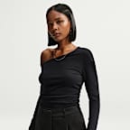 Nike Sportswear tettsittende, langermet overdel med bare skuldre til dame