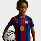 F.C. Barcelona 2026 Stadium Home Younger Kids' Nike Football Replica 3-Piece Kit