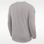 Playera de manga larga Nike Dri-FIT de la NFL para hombre Miami Dolphins Sideline Coach