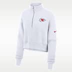 Kansas City Chiefs Primetime Phoenix Women's Nike NFL Oversized Cropped 1/4-Zip Crew