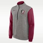 Sudadera de cuello redondo universitaria Nike de medio cierre para hombre Florida State Club