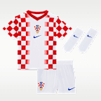 Conjunto de três peças de futebol Replica Nike Croácia 2026 para bebé