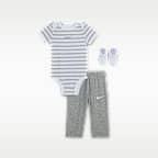 Nike Baby Bodysuit, Pants, and Terry Socks 3-Piece Set