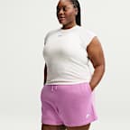 Shorts Nike Sportswear Club Fleece de tiro medio para mujer (talla grande)