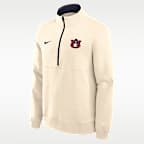 Sudadera de cuello redondo universitaria Nike de medio cierre para hombre Auburn Primetime Primary Logo