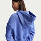 Sudadera con gorro Nike Sportswear oversized cropped Henley de tejido Fleece para mujer Phoenix