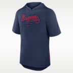Atlanta Braves Arched Wordmark Men's Nike Dri-FIT MLB Hooded T-Shirt