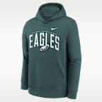 Philadelphia Eagles Essentials Club Logo Arch Big Kids' Nike NFL Pullover Crew