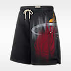 Shorts de básquetbol de tejido Fleece para hombre Miami Heat Standard Issue