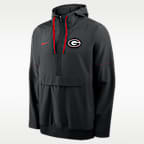 Chamarra universitaria Nike con gorro de medio cierre para hombre Georgia Sideline Anorak