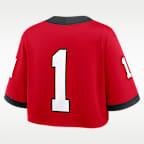 Jersey universitario cropped Nike Dri-FIT Game para mujer Georgia