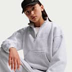 Nike Sportswear Studio Fleece Older Kids' (Girls') Oversized 1/4-Zip Top