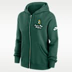 Sudadera con gorro Nike de la NFL de cierre completo para mujer Green Bay Packers Phoenix Rewind