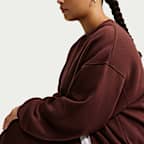 Nike Studio Fleece Medium Weight Women's Oversized Crew-Neck Sweatshirt (Plus Size)