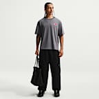 Camisola de malha de manga curta com corte a direito Nike Life para homem