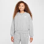 Sweat ample à col ras-du-cou Nike Sportswear Club Fleece pour fille