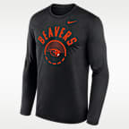 Playera de manga larga universitaria Nike Dri-FIT para hombre Oregon State Basketball Shoot Around Legend