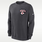Sudadera de cuello redondo sin cierre Nike de la NFL para hombre Kansas City Chiefs Draw Block Club