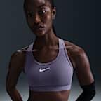 Bra deportivo con almohadilla de media sujeción para mujer Nike Swoosh