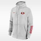 Sudadera con gorro Nike de la NFL de cierre completo para hombre San Francisco 49ers Club