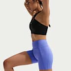 Shorts de ciclismo de tiro alto de 13 cm sin costura frontal para mujer Nike Universa