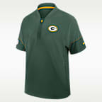 Green Bay Packers Sideline Coach Men's Nike NFL 1/2-Zip Short-Sleeve Hooded Jacket
